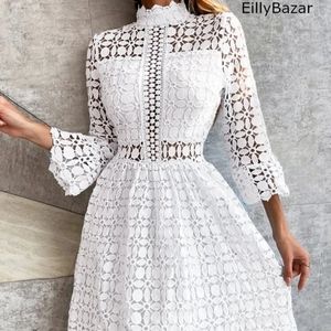 White crochet dress